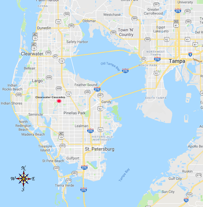 Map Of Pinellas County Community Surrounding Clearwater Cascade